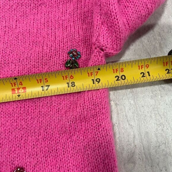 Lily Pulitzer Pink Stilla Sweater Floral Rhinestones Long Sleeve Size XS - Picture 13 of 16